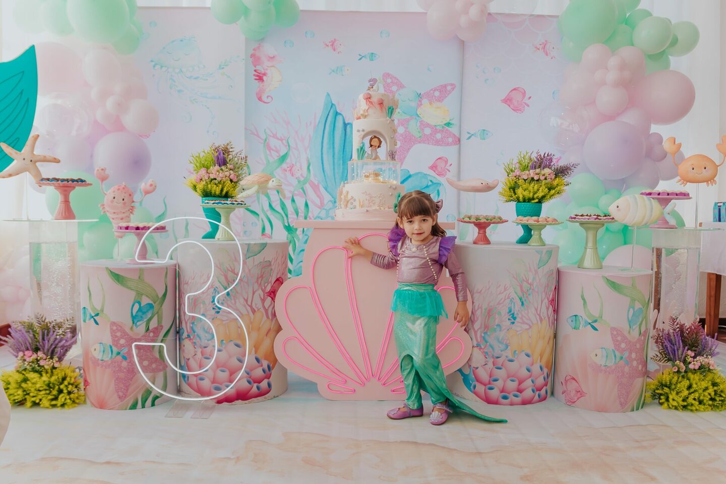 Laura - Festa de 3 Anos no Restaurante Miramar no Balneário de São Miguel em Biguaçu, SC